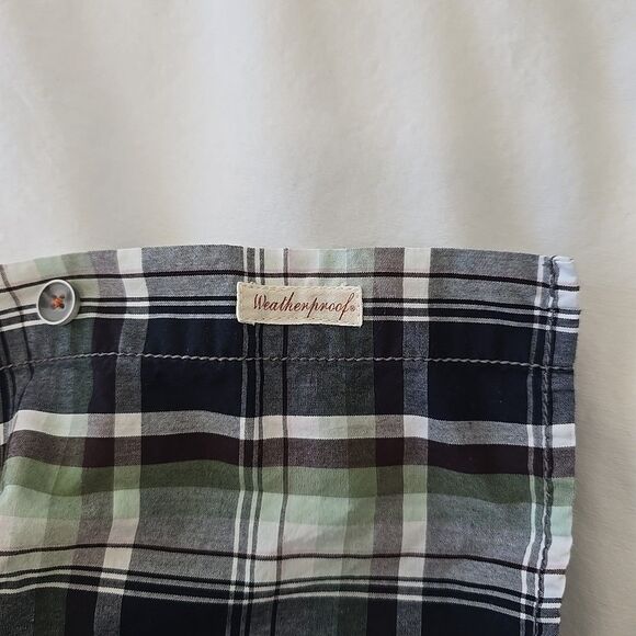 OG Weatherproof Green Navy Black White Men's Plaid XL Long Sleeve Button Up - Picture 10 of 11